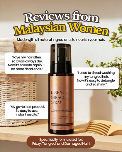 Hair Serum Spray for Dry & Frizzy Hair | WP Miracle Essence | Instant Repair, Shine & Heat Protection (120 ml)