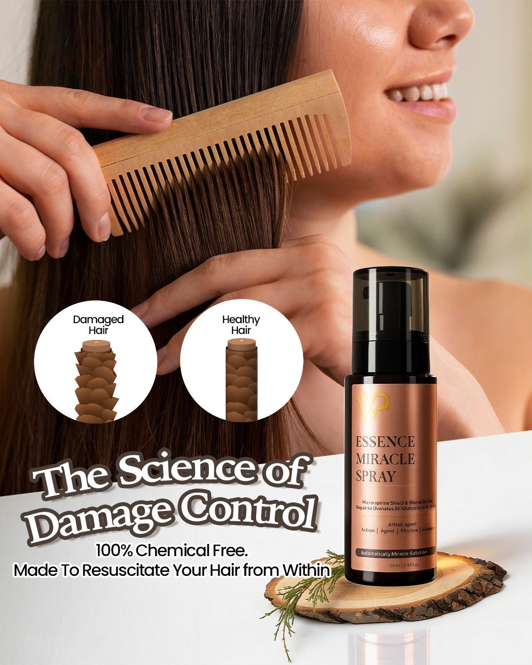 Express Bundle Pack -  2 x Hair Serum Spray for Dry & Frizzy Hair | WP Miracle Essence | Instant Repair, Shine & Heat Protection (120 ml)