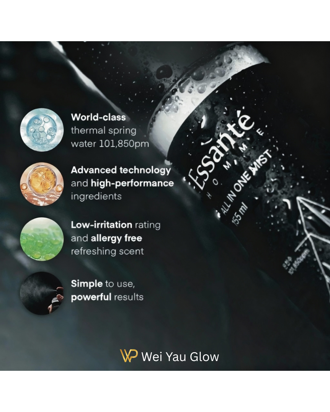 Men Face Moisturizer Spray | Essanté Homme All-in-One Mist | Toner + Serum + Moisturizer | Hydrating & Refreshing for Men 155ml