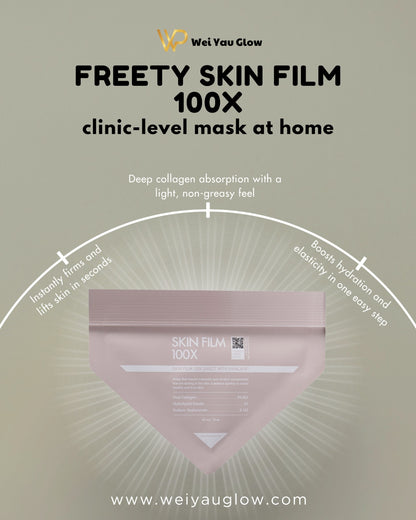 Collagen Face Mask Korea | Freety Lab Skin Film 100X | Instant Brightening, Glowing & firming, Nano Film (30pcs)